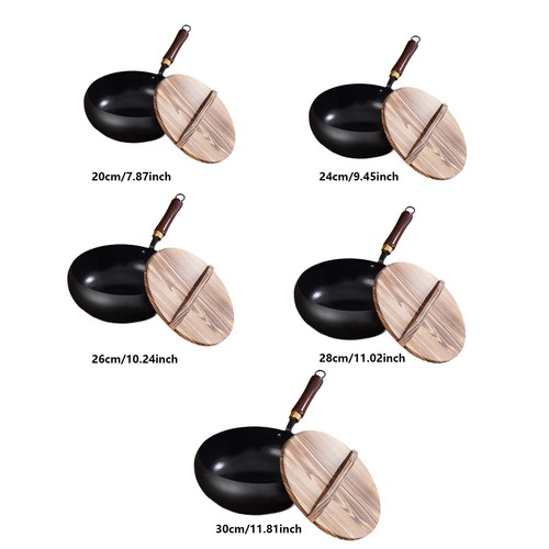 Wok fonte avec couvercle - en,