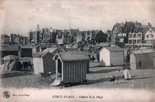 Cpa berck plage cabines - cpa,