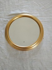 Plateau miroir rond doré