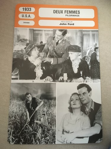 Carte fiche cinema 1933 deux - carte,
