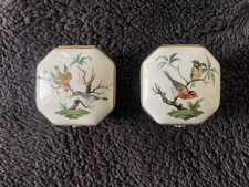 A.Raynaud Et Cie Ceralene Limoges France Les Oiseaux Lot De Porcelaine Boîtes
