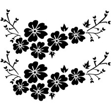 2X  Sticker Voiture Fleur