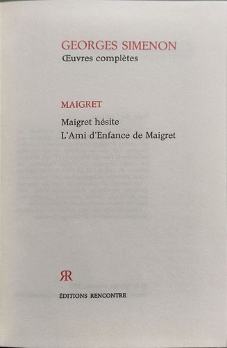 Oeuvres complètes maigret