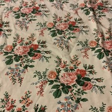 Tissu ancien coupon fleurs