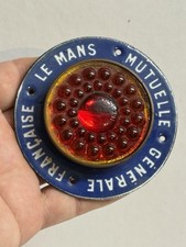 Petite Plaque émaillée Ancienne Assurance Mutuelle Le Mans Catadioptre Auto 1930