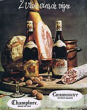 PUBLICITE ADVERTISING 025 1965 CRAMOISAY CHAMPLURE grand vin tuilé et velouté