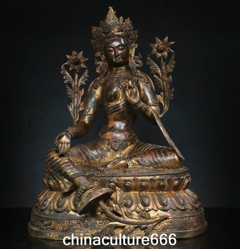 Huge old bronze gilt - 24.8",