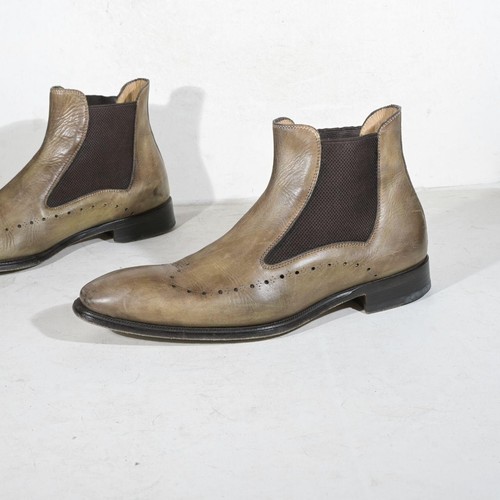 Brown leather wingtip chelsea - brown,