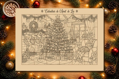 Calendrier avent puzzle - de, l'avent