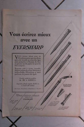 Publicité eversharp stylo - -,