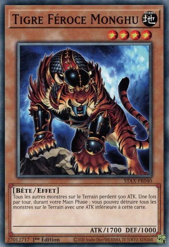 Tigre féroce monghu - yu-gi-oh!,