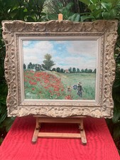 Tableau Ancien Impressionnisme/Belle Copie Coquelicots Monet/Cadre Montparnasse