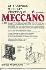 MECCANO ancien - manuel d'instructions dépliant moteur électrique - Années 60
