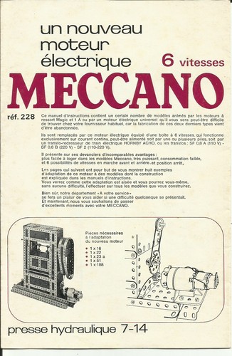 Meccano ancien manuel - -,