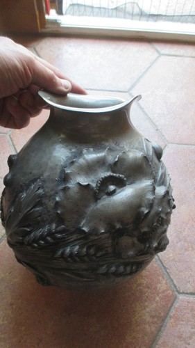 Vase étain art déco décor - vase,