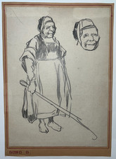 Femme Baton DESSIN Georges GOBO XX°