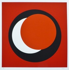 Geneviève Claisse Cercle Rouge Main Signée Geneviève Artiste Française