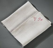 COUPON EN LIN ANCIEN PARTIE DE NAPPE DE VENDANGES À LITEAUX COUPON LIN