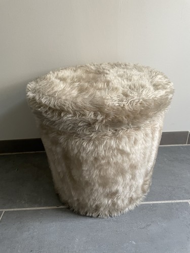 Pouf moumoute beige - , vintage