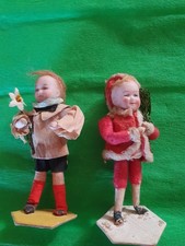 Mignonettes  Poupées  Anc tête Porcelaine thème Noël 8cm RARE....