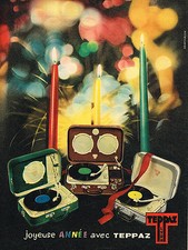 PUBLICITE ADVERTISING 025  1957  TEPPAZ 2     éléctrophone tourne-disques