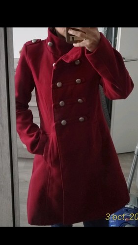 Manteau bordeaux made italy - manteau,