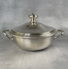 CHRISTOFLE petit plat couvert ou écuelle bol à soupe métal argenté argenterie