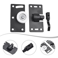 2pcs Coulissant Grange Porte Gear Piste Matériel Rouleau Rail Poulie Kit Roue
