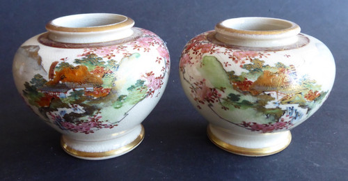 Joli paire vases satsuma - paire,