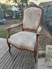 Fauteuil cabriolet ancien | Style Louis XV | Tissu fleuri