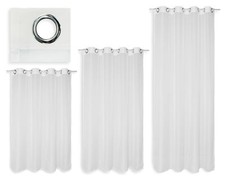 Voile Rideau Emotion Blanc Transparent Organza Œillets Rideau Lesté