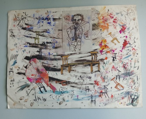 Techniques mixtes art - mixtes, "au