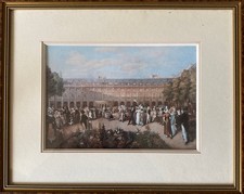 Impression XIXe Jardins du Palais-Royal – encadrée sous verre 33x17
