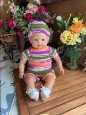 ancien poupon corolle 2006 avec boitier dedans vetements tricote neuf 42 cm