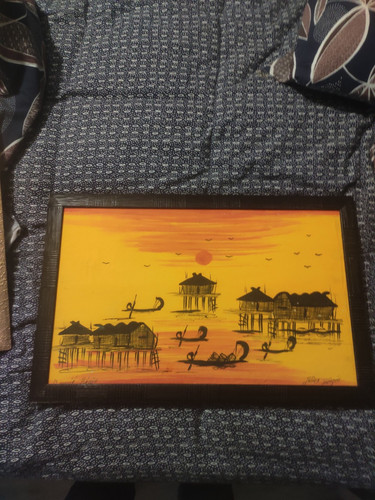 Ancien tableau huile sur - ancien, toile