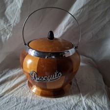 Seau biscuit bois vintage