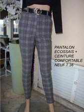 Pantalon petit ecossais noir - pantalon,