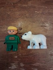 LEGO DUPLO FIGURINE GARDIEN DE ZOO VINTAGE 1990 ( plus un ours polaire)