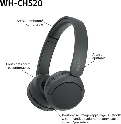 Sony ch520 casque - casque, bluetooth