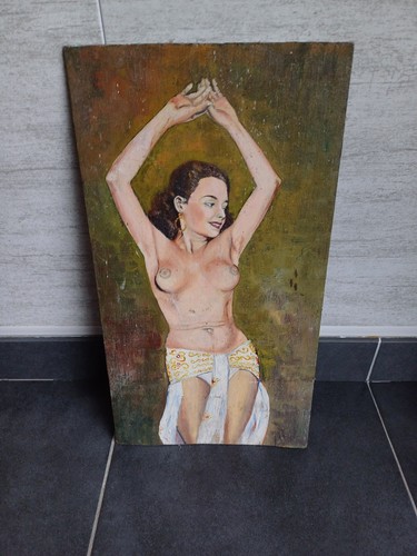 Tableau ancien portrait jeune - ancien,