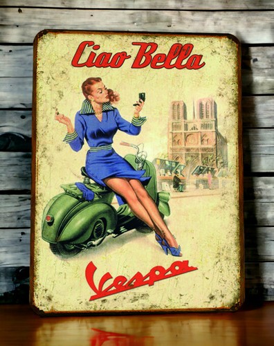 Plaque métal vespa ciao - métal,