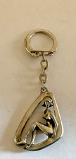 Porte clefs - SHELL 1960s - PIN-UP Métal-garage-station-Vintage-keychain-R5