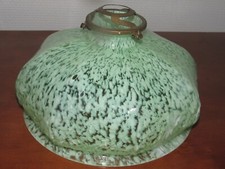 Ancien abat jour Monte baisse Lustre Suspension Luminaire vert moucheté CLICHY