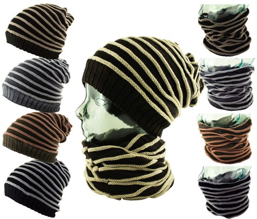 Bonnet snood à rayures - bonnet,