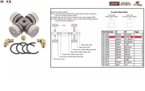 Croisillon cardan joints - cardan, u-joints