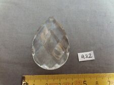 Pampilles de lustre (lot de 2) en verre forme goutte 50 / 32 mm  (réf A22)