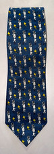 MEN'S DESIGN cravate vintage  Snoopy sur fond bleu notes de musique