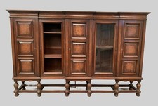 Bibliothèque de style renaissance en chêne massif XX siècle