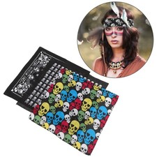  3 Pcs Bandana Pour Hommes Foulard Tete De Mort Bandeau D'Halloween Tête
