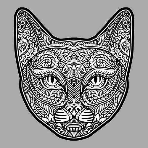Tete chat moustache - chat, mignon